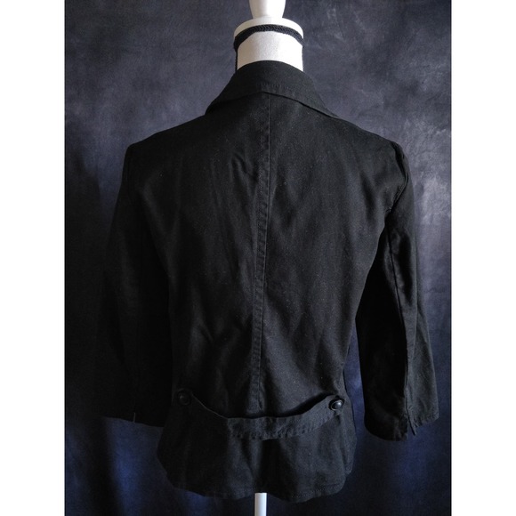 Talbots Black Triple Button Cropped Blazer Jacket 8 - Picture 7 of 12